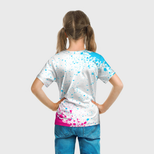 Детская футболка 3D Hitman neon gradient style вертикально, цвет 3D печать - фото 6