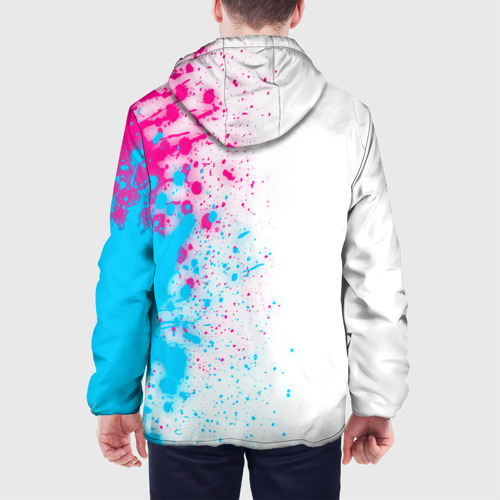 Мужская куртка 3D No Man's Sky neon gradient style по-вертикали, цвет 3D печать - фото 5