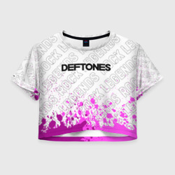 Женская футболка Crop-top 3D Deftones rock legends посередине