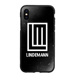 Чехол для iPhone XS Max матовый Lindemann glitch на темном фоне