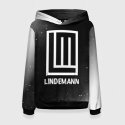 Женская толстовка 3D Lindemann glitch на темном фоне
