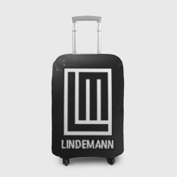 Чехол для чемодана 3D Lindemann glitch на темном фоне