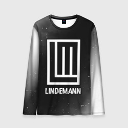 Мужской лонгслив 3D Lindemann glitch на темном фоне