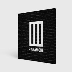 Холст квадратный Paramore glitch на темном фоне