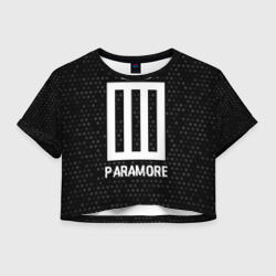 Женская футболка Crop-top 3D Paramore glitch на темном фоне