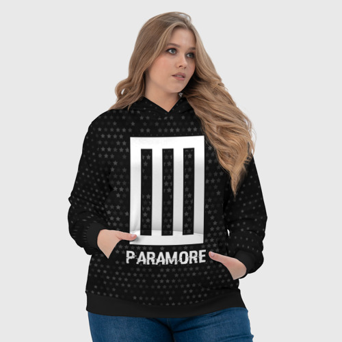 Женская толстовка 3D Paramore glitch на темном фоне, цвет 3D печать - фото 6