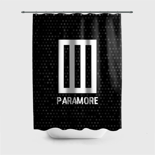 Штора 3D для ванной Paramore glitch на темном фоне