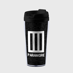 Термокружка-непроливайка Paramore glitch на темном фоне