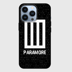 Чехол для iPhone 13 Pro Paramore glitch на темном фоне