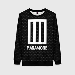 Женский свитшот 3D Paramore glitch на темном фоне