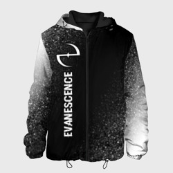 Мужская куртка 3D Evanescence glitch на темном фоне по-вертикали
