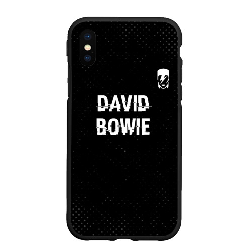 Чехол для iPhone XS Max матовый David Bowie glitch на темном фоне посередине