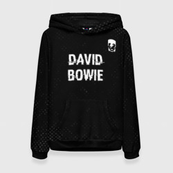 Женская толстовка 3D David Bowie glitch на темном фоне посередине