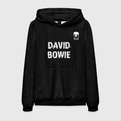 Мужская толстовка 3D David Bowie glitch на темном фоне посередине