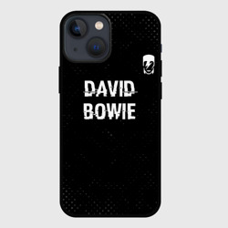 Чехол для iPhone 13 mini David Bowie glitch на темном фоне посередине