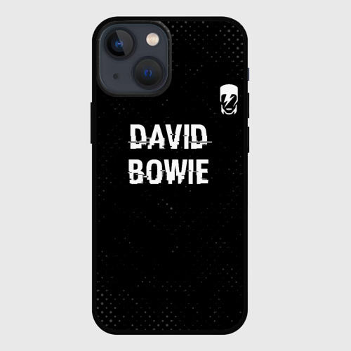 Чехол для iPhone 13 mini David Bowie glitch на темном фоне посередине