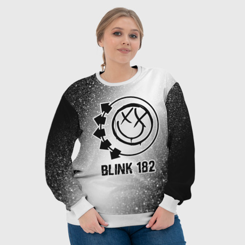 Женский свитшот 3D Blink 182 glitch на светлом фоне, цвет 3D печать - фото 6