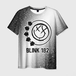 Мужская футболка 3D Blink 182 glitch на светлом фоне