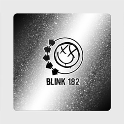 Магнит виниловый Квадрат Blink 182 glitch на светлом фоне