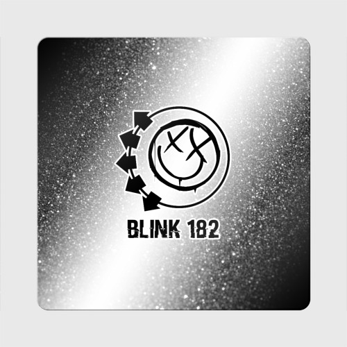 Магнит виниловый Квадрат Blink 182 glitch на светлом фоне