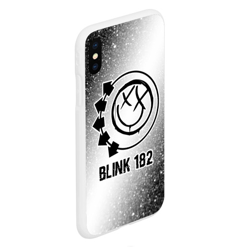 Чехол для iPhone XS Max матовый Blink 182 glitch на светлом фоне - фото 3
