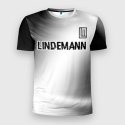 Мужская футболка 3D Slim Lindemann glitch на светлом фоне посередине