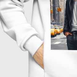 Худи с принтом Чувак пума в Нью-Йорке - нейросеть для женщины, вид на модели спереди №6. Цвет основы: белый