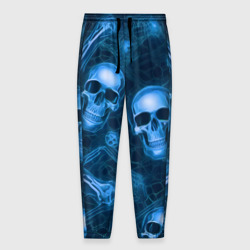 Мужские брюки 3D Синие черепа и кости