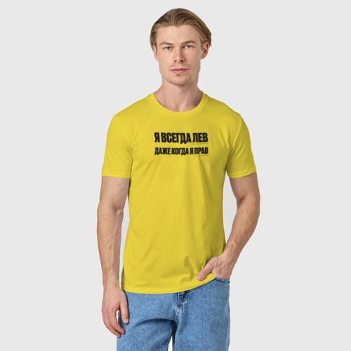 Мужская футболка хлопок Лев или прав, цвет желтый - фото 3
