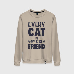 Женский свитшот хлопок Every cat is my best friend