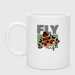 Кружка керамическая Fly high moth