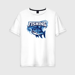 Женская футболка хлопок Oversize Fishing style