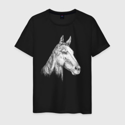 Голова белой лошади – Мужская футболка хлопок с принтом купить со скидкой в -20%