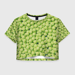 Женская футболка Crop-top 3D Много теннисных мячей