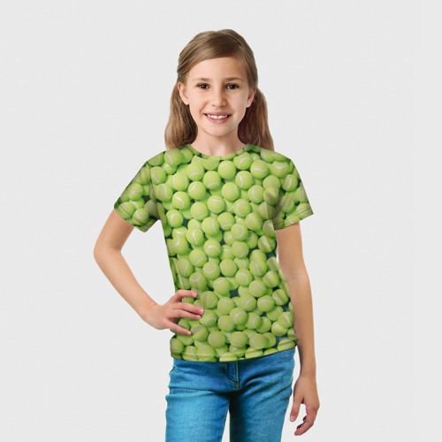 Детская футболка 3D Много теннисных мячей, цвет 3D печать - фото 5
