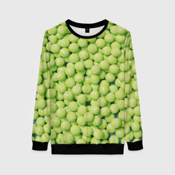 Женский свитшот 3D Много теннисных мячей