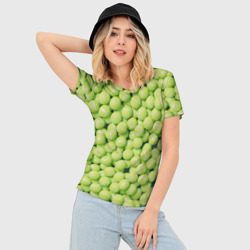 Женская футболка 3D Slim Много теннисных мячей - фото 2