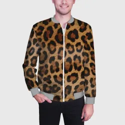 Мужской бомбер 3D Leopards texture - фото 2