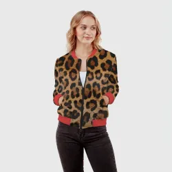 Женский бомбер 3D Leopards texture - фото 2