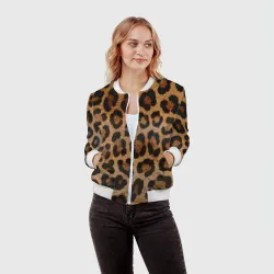 Женский бомбер 3D Leopards texture - фото 2