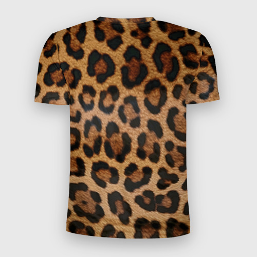 Мужская футболка 3D Slim с принтом Leopards texture, вид сзади #1
