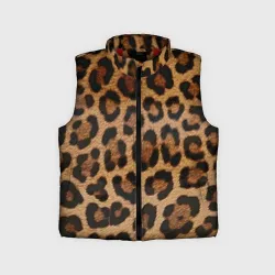 Детский жилет утепленный 3D Leopards texture