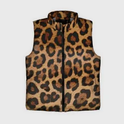 Женский жилет утепленный 3D Leopards texture