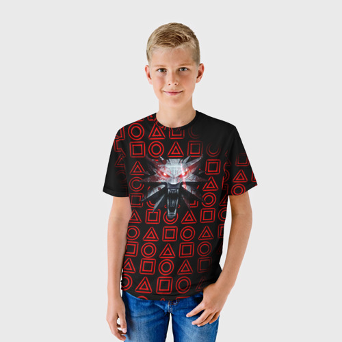 Детская футболка 3D с принтом Ведьмак игромания, фото на моделе #1