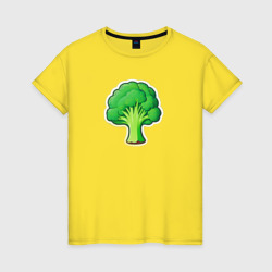 Веселые брокколи – Женская футболка хлопок с принтом купить со скидкой в -20%