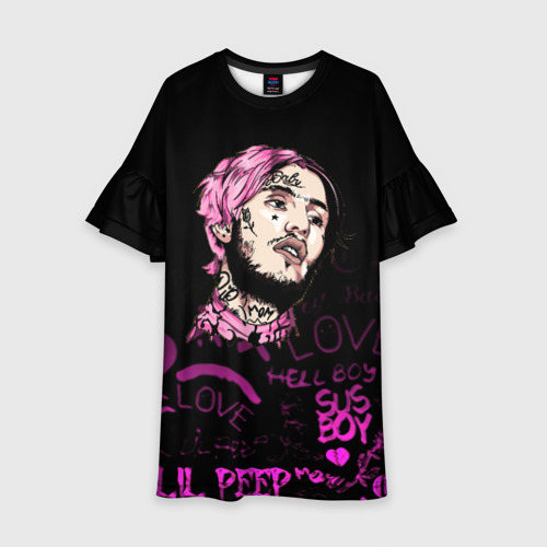 Детское платье 3D Lil peep neon rap 2017, цвет 3D печать