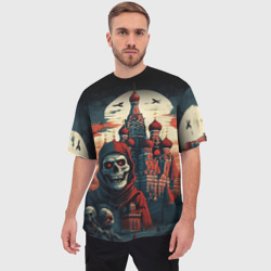 Мужская футболка oversize 3D Москва на хэллоуин  - фото 2