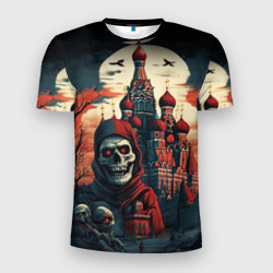 Мужская футболка 3D Slim Москва на хэллоуин 