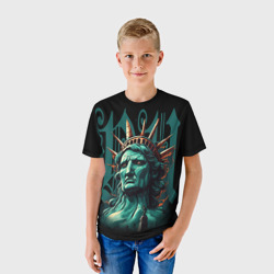 Детская футболка 3D Постаревшая Статуя свободы в New York США - фото 2