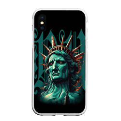 Чехол для iPhone XS Max матовый Постаревшая Статуя свободы в New York США